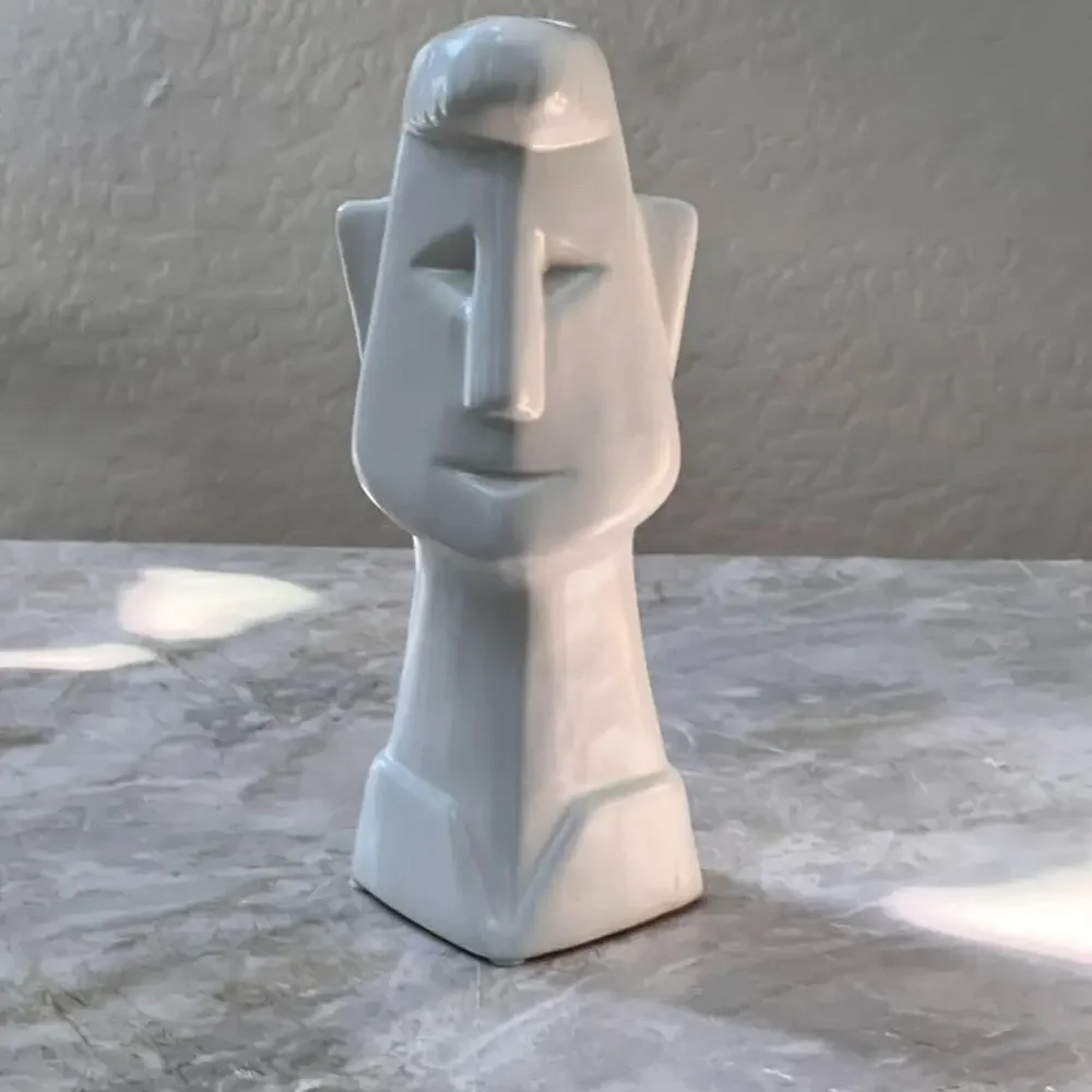 Mikasa Male Ceramic Face Abstract Vase Modern Art Flower Pot 10.5